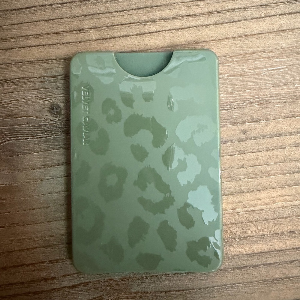Kate Spade Olive Card Holder with Leopard Pattern